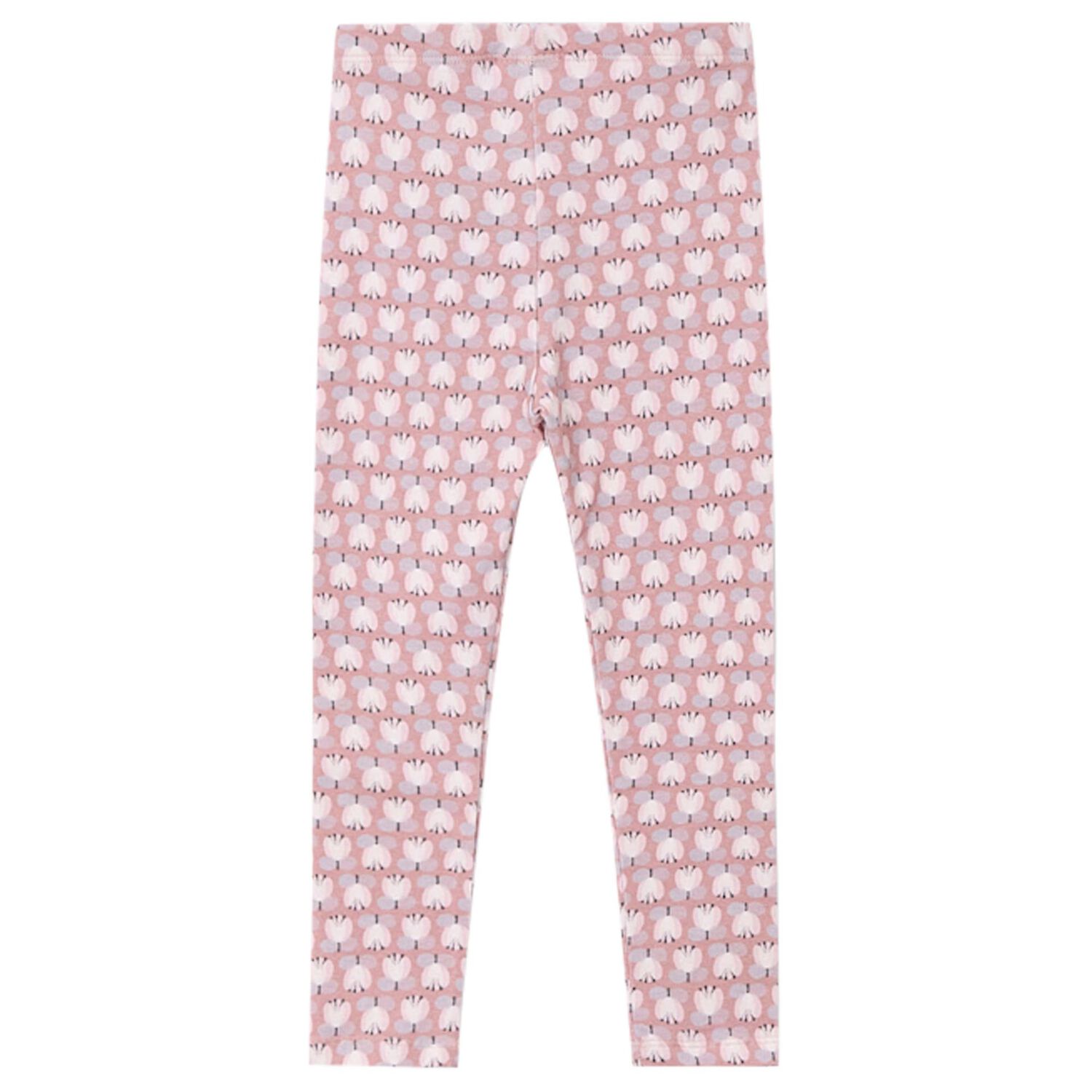 Girls Pink Floral Leggings, 2, hi-res