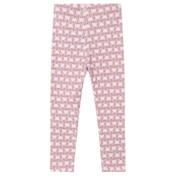 Girls Pink Floral Leggings