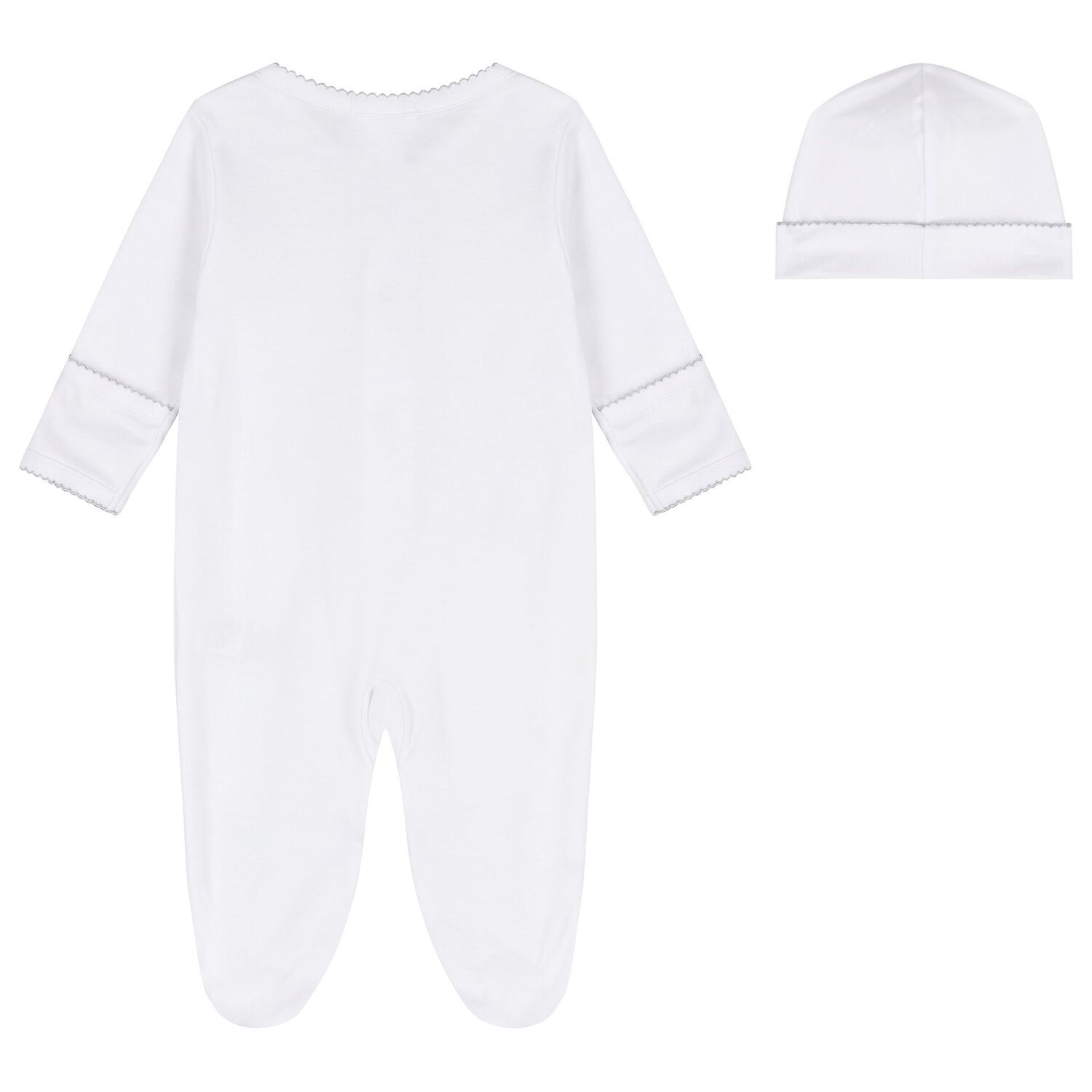 White & Grey Just Giraffe Babygrow Set, 1, hi-res