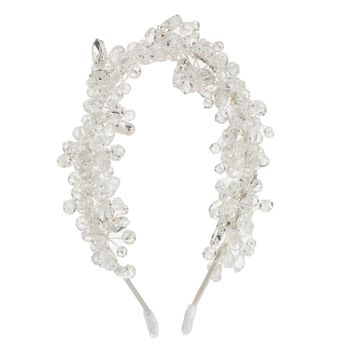 Girls White Crystal Headband