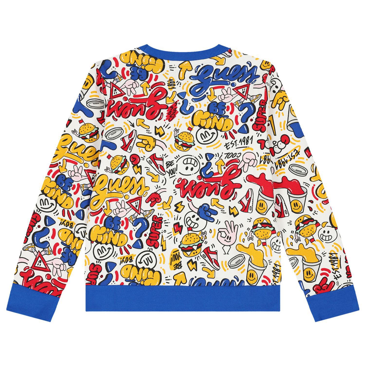 سويت شيرت أولاد بالشعار باللون الابيض  , 2, hi-res image number null