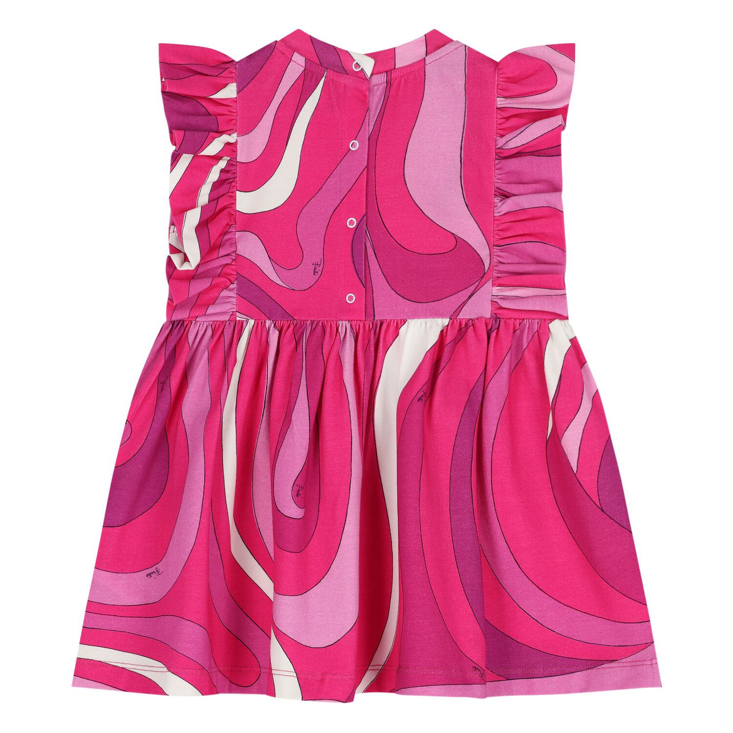 Younger Girls Pink Ruffled Iride Dress, 2, hi-res