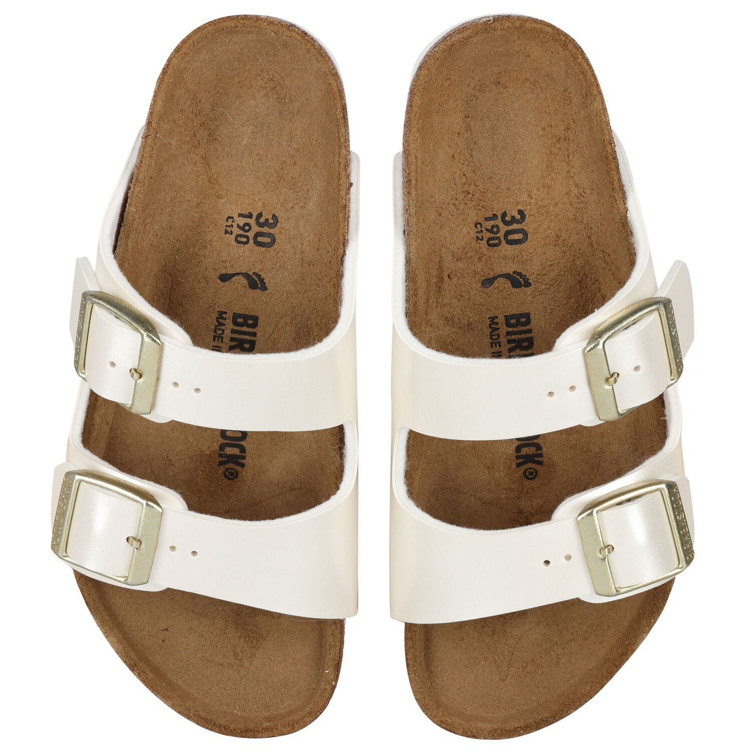 Girls White Arizona Sandals, 1, hi-res image number null