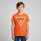 Boys Orange Logo T-Shirt, 8, hi-res