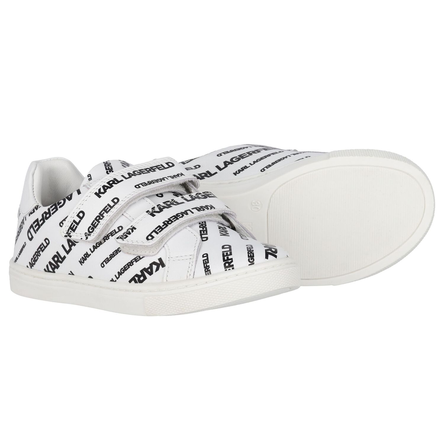 Boys White Logo Trainers, 1, hi-res image number null