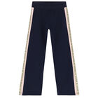 Girls Pink & Navy Logo Tracksuit, 1, hi-res