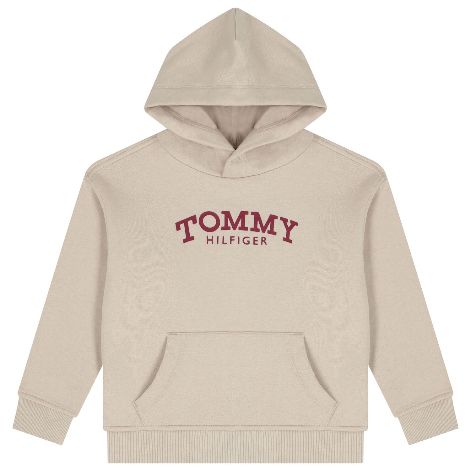 Boys Beige Logo Hooded Top, 1, hi-res