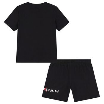 Boys Black Logo Shorts Set