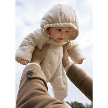 Ivory Embroidered Baby Snowsuit