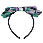 Girls Pink Floral Bow Headband, 3, hi-res