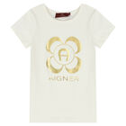 Girls Ivory & Pink Logo Pyjamas, 1, hi-res