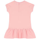 Younger Girls Pink Teddy Bear Logo Dress, 2, hi-res