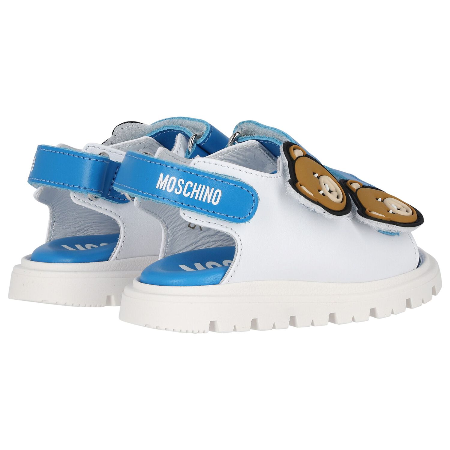 صندل اولاد تيدى بير باللون الابيض والازرق , 1, hi-res