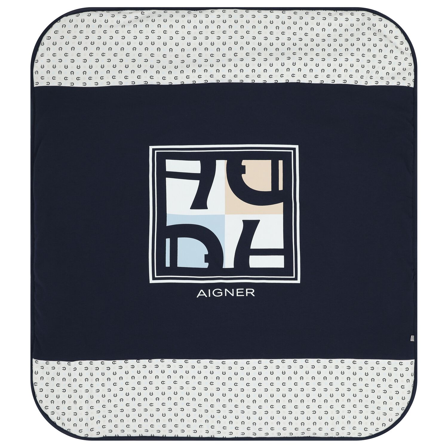 Baby Boys Navy Blue Logo Baby Blanket , 1, hi-res