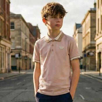 Boys Beige Logo Polo Shirt
