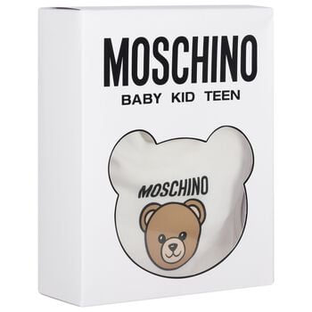 مجموعة هدايا بيبي جرو بشعار الدب تيدي الأبيض