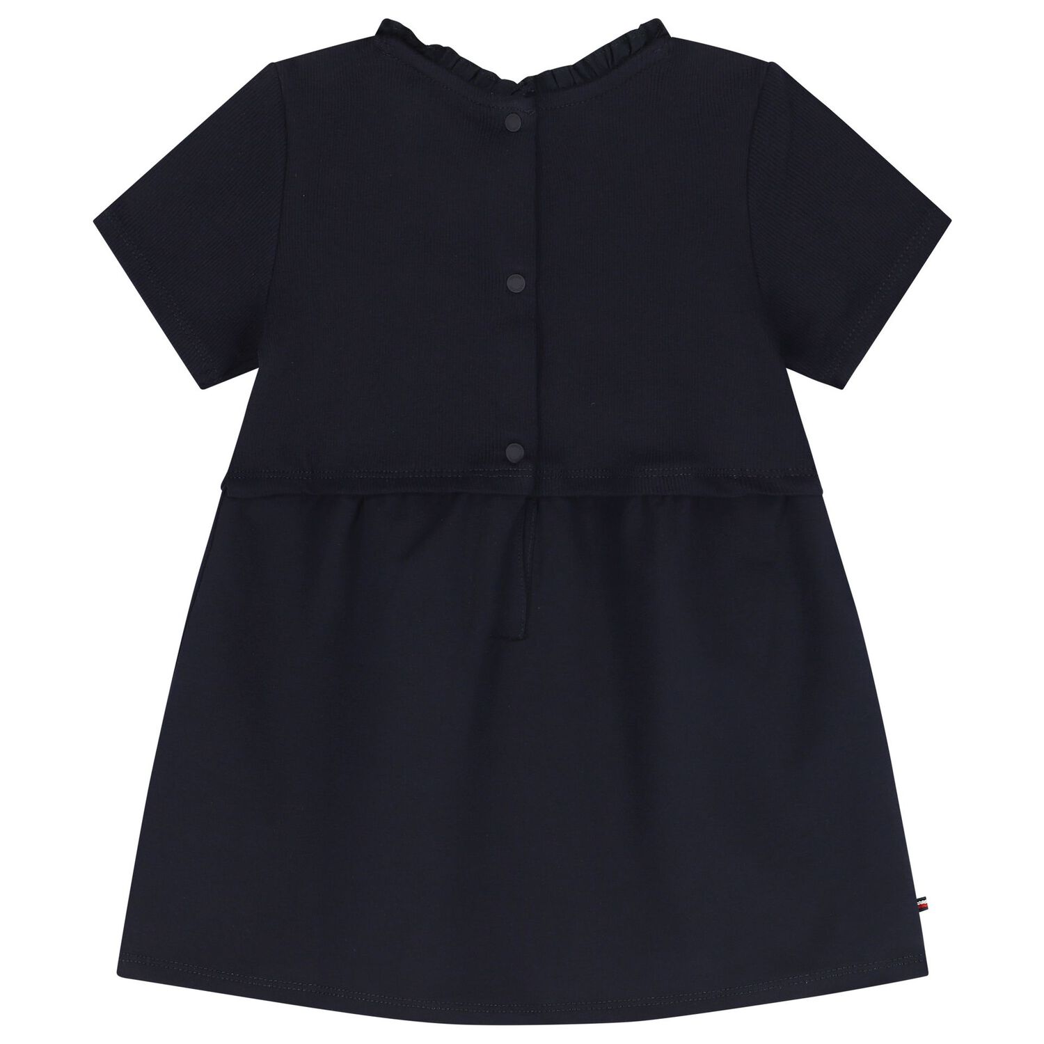 Baby Girls Navy Blue Logo Dress, 1, hi-res