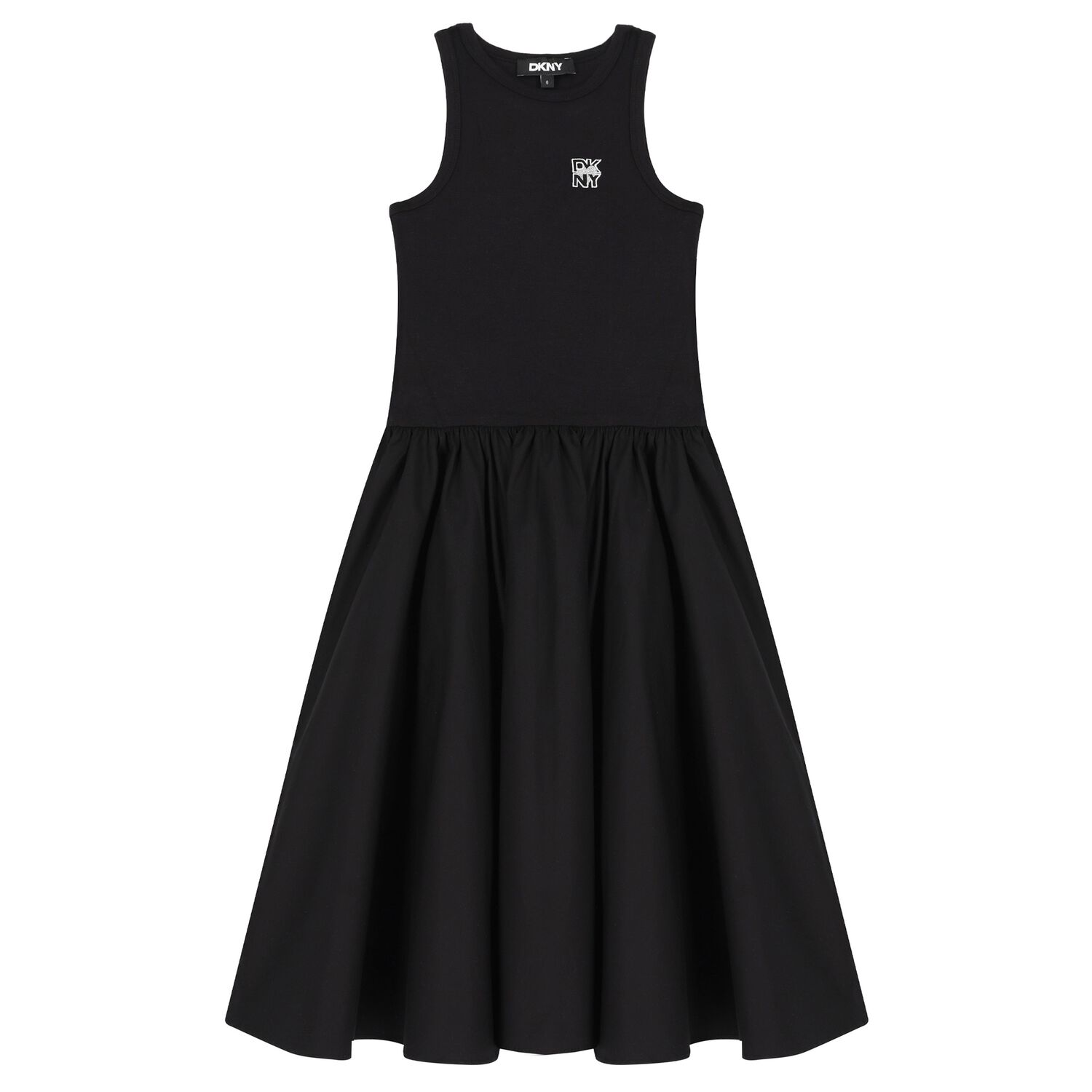 Girls Black Logo Dress, 1, hi-res
