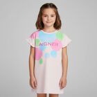 Girls Pink Logo Dress, 1, hi-res