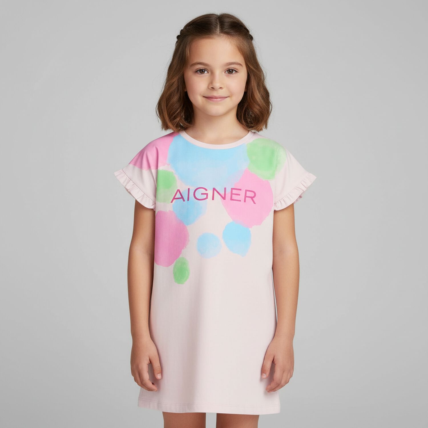 Girls Pink Logo Dress, 1, hi-res image number null