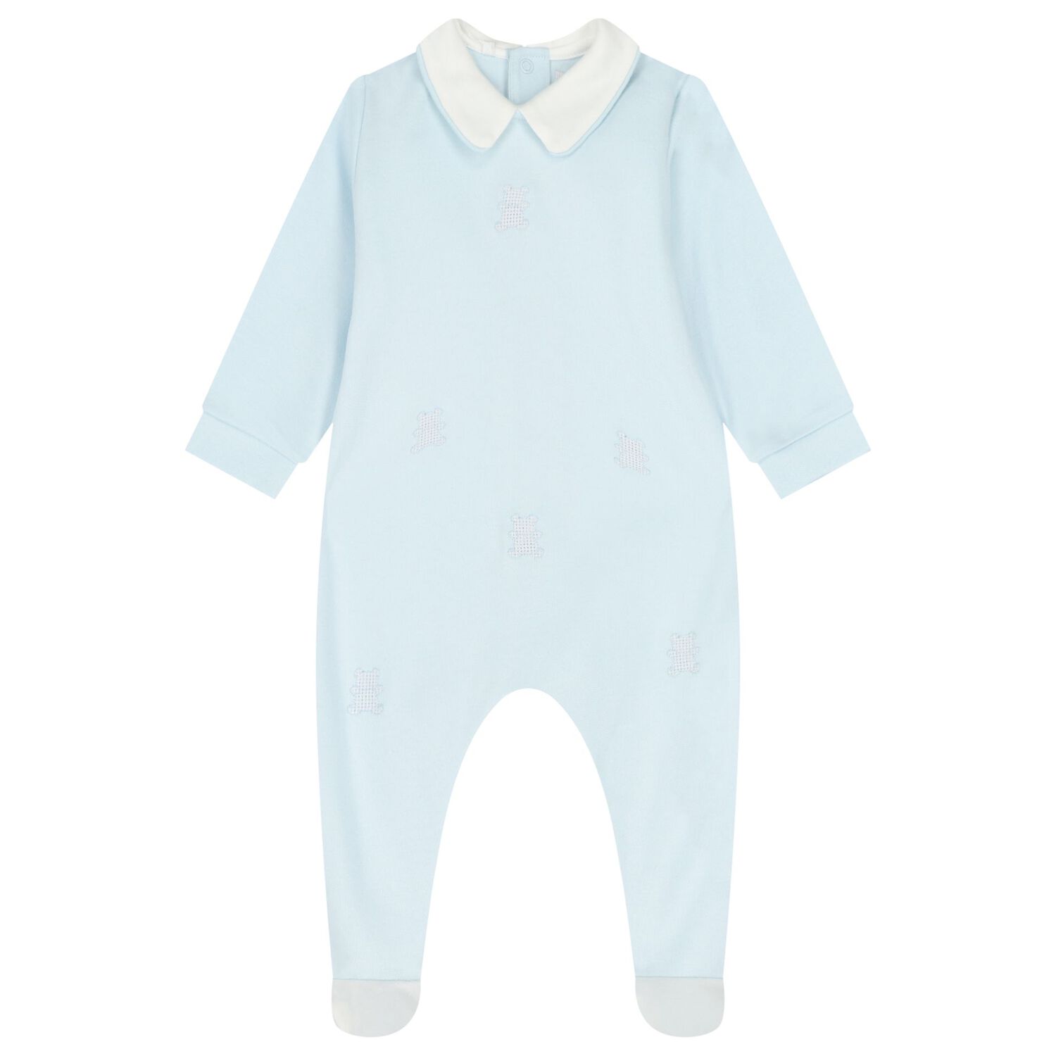 Baby Boys Blue Teddy Bear Babygrow Set, 1, hi-res