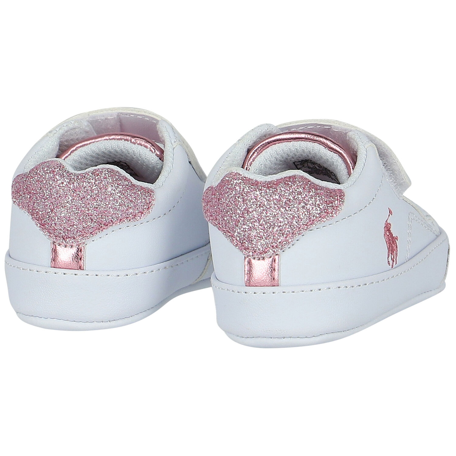 Baby Girls White Logo Pre Walker Shoes, 1, hi-res