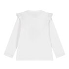 بلوزة بيضاء بأكمام طويلة بشعار للبنات الصغار, 1, hi-res