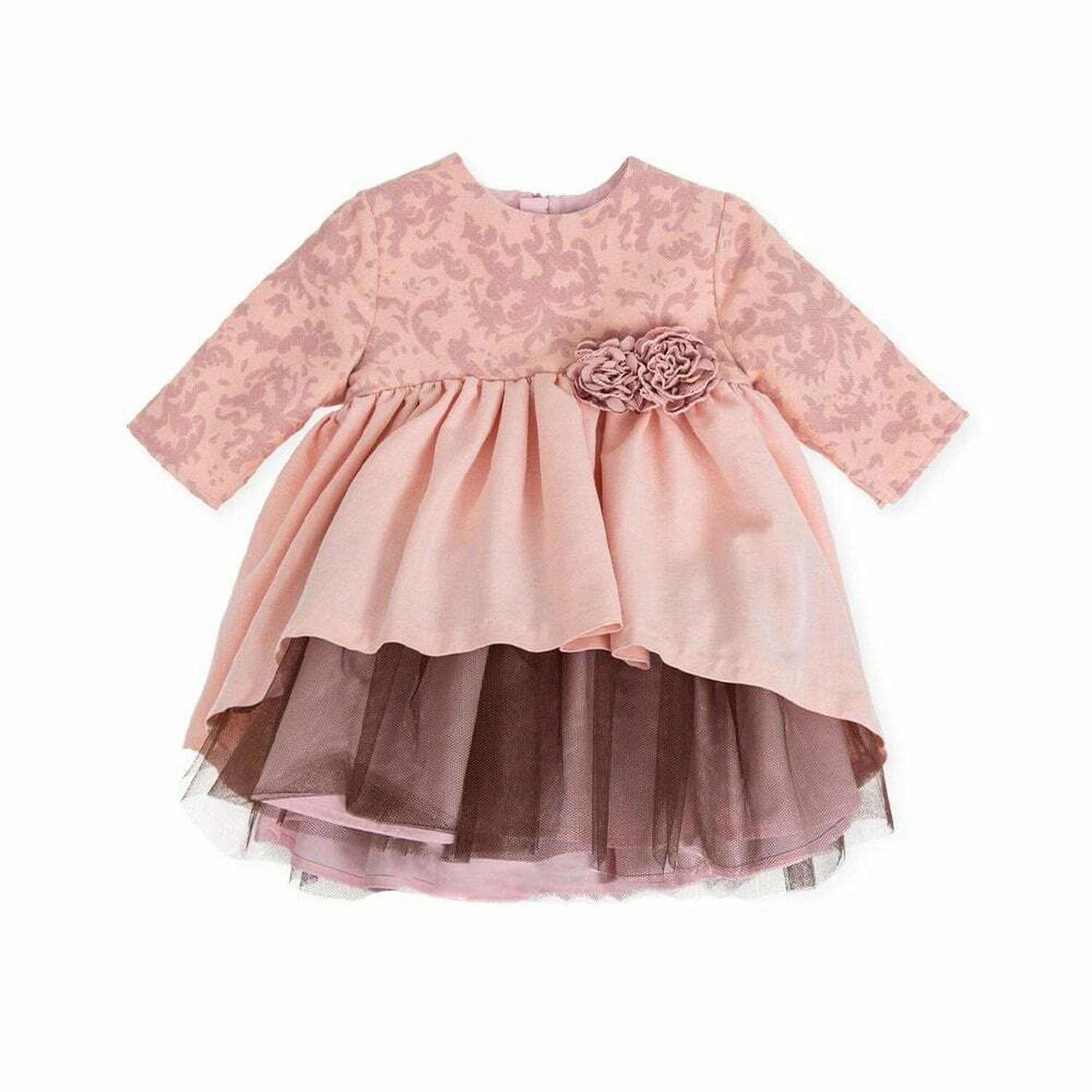 Girls Pink Dress & Tights Set, 1, hi-res