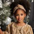 Girls Metallic Gold Headband, 1, hi-res