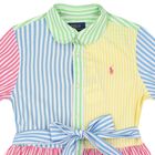 Girls Multi-Coloured Striped Dress, 1, hi-res