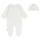White & Beige Logo Babygrow Gift Set, 1, hi-res