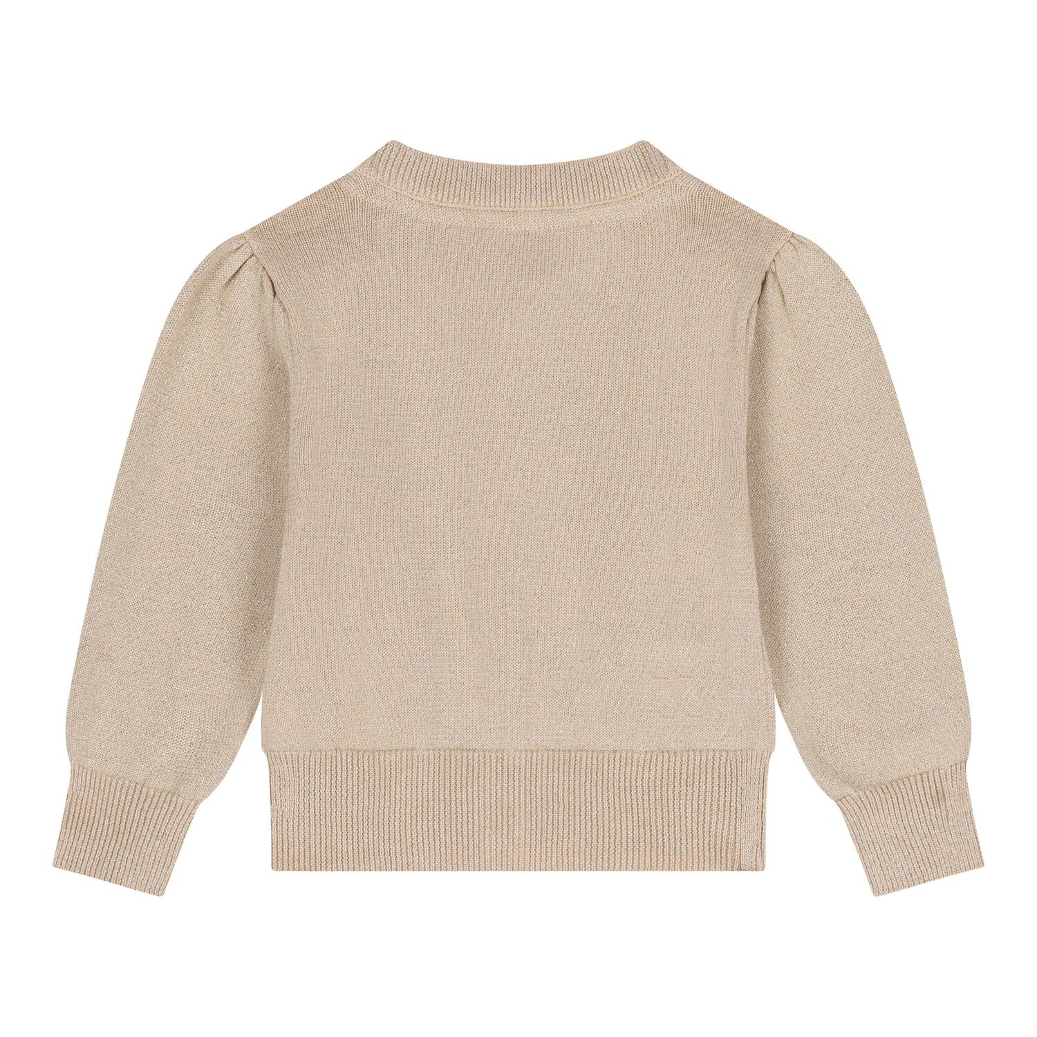 كارديجان باللون  ذهبي بفيونكة للبنات , 1, hi-res