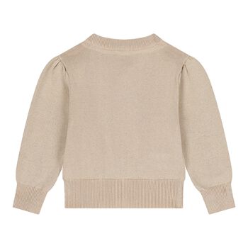 كارديجان باللون  ذهبي بفيونكة للبنات 