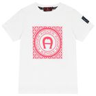 Boys White Logo T-Shirt, 3, hi-res