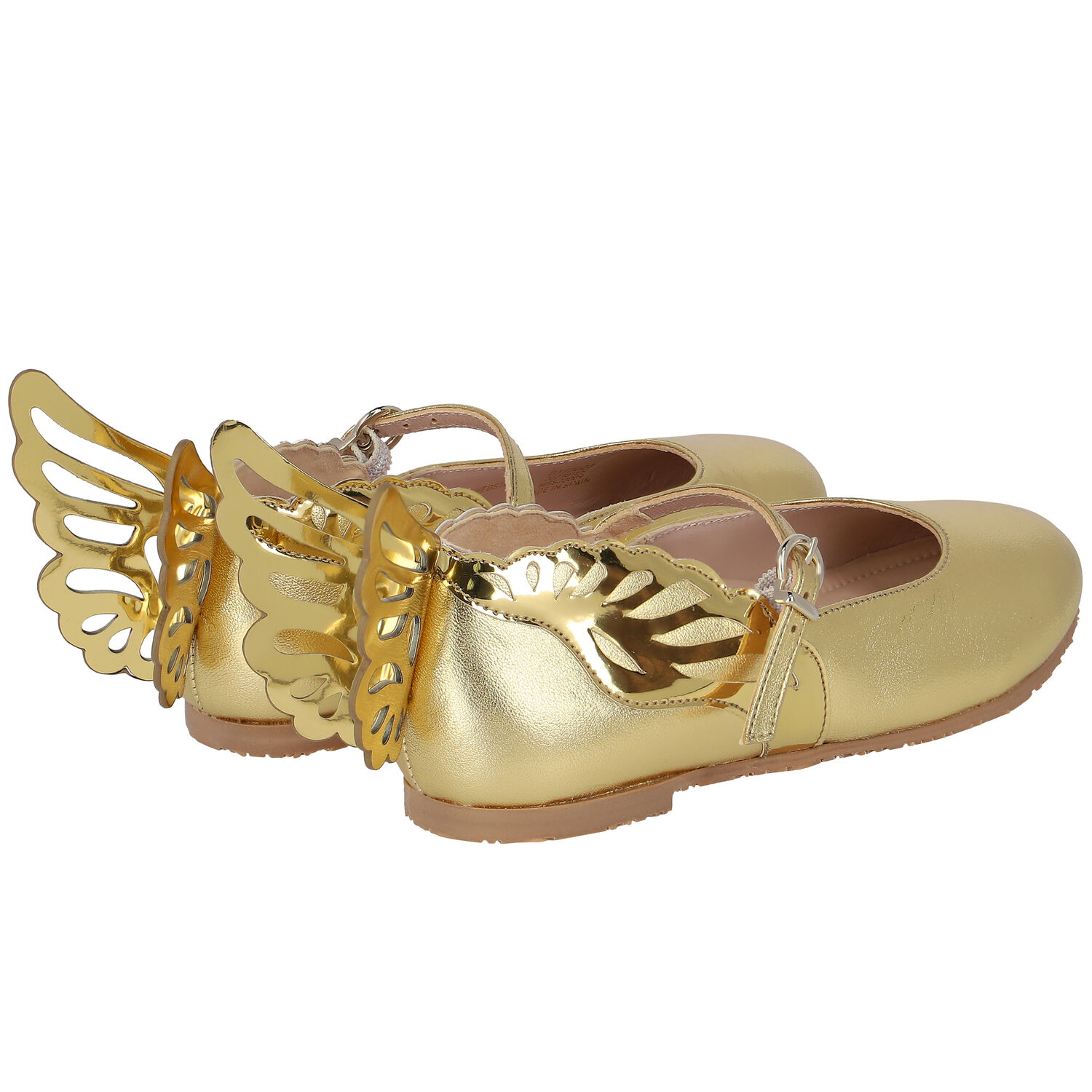 Girls Gold Ballerina Shoes, 1, hi-res