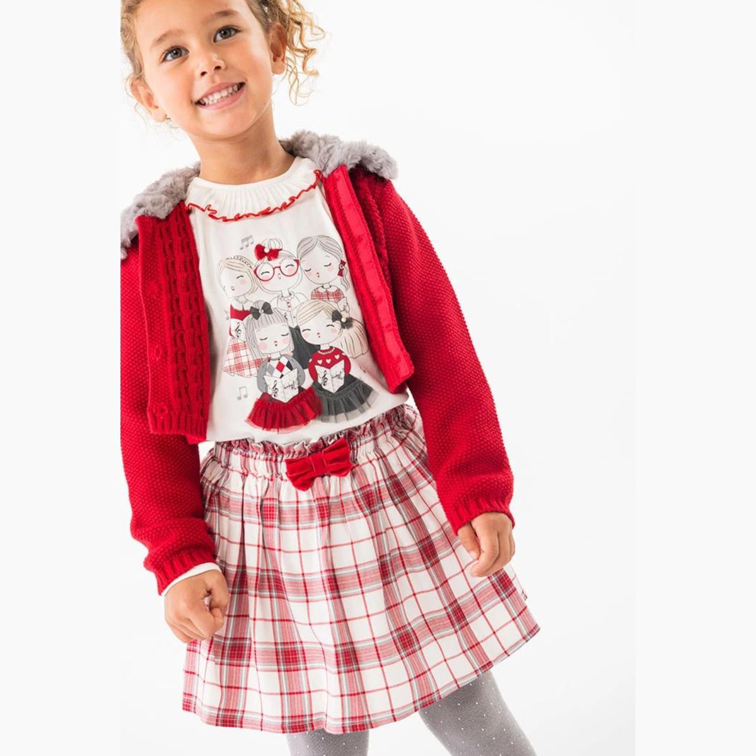 Girls Ivory Long Sleeve Top, 1, hi-res image number null