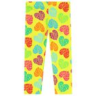 Girls Yellow Palm Leaf Leggings, 1, hi-res