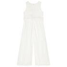 جمبسوت زهور باللون  بيضاء للبنات, 1, hi-res