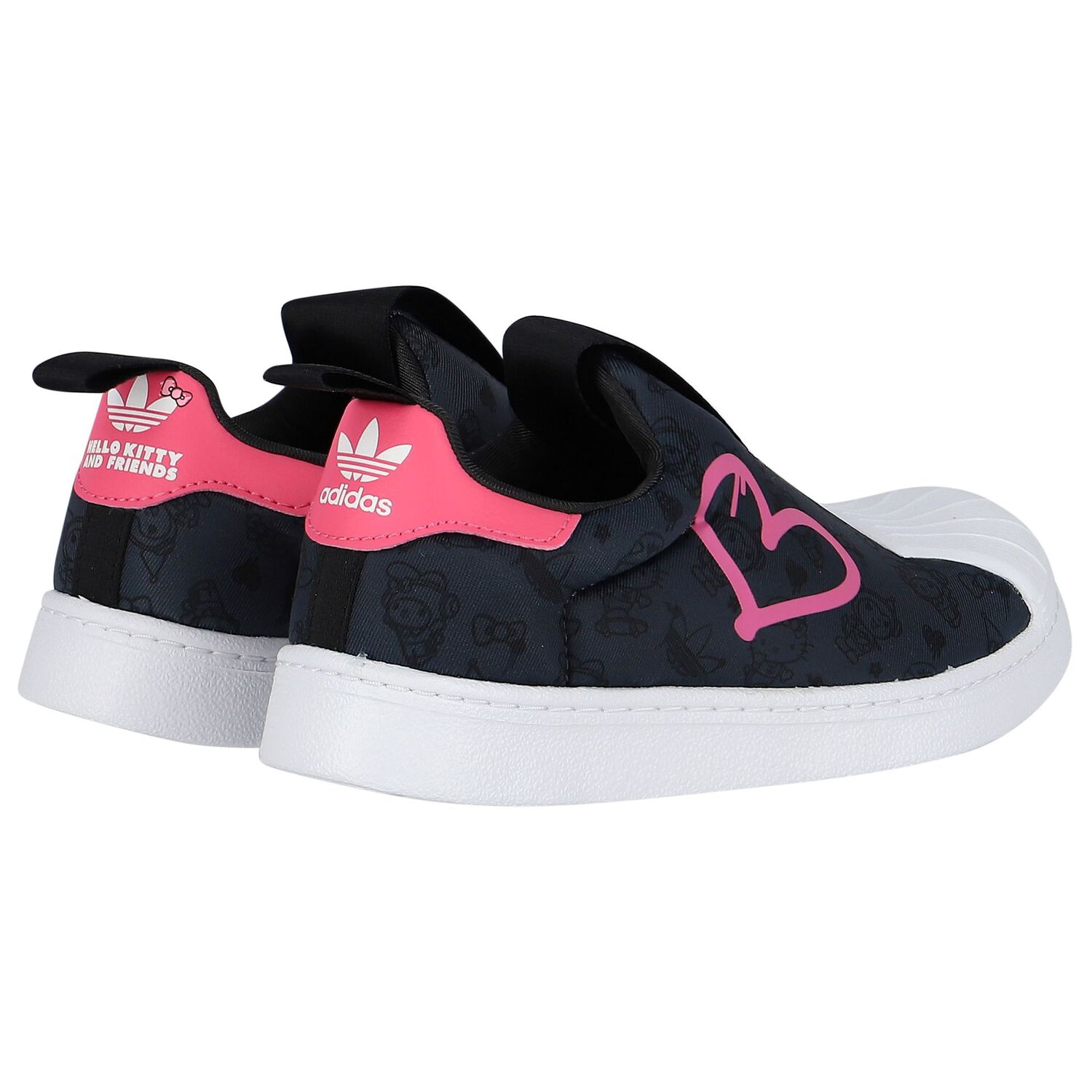 Girls Black & Pink Superstar 360 Trainers, 1, hi-res image number null