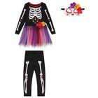 Girls Black Halloween Dia De Los Muertos Costume, 1, hi-res