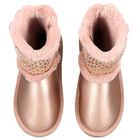 Girls Pink Faux Leather Boots, 1, hi-res