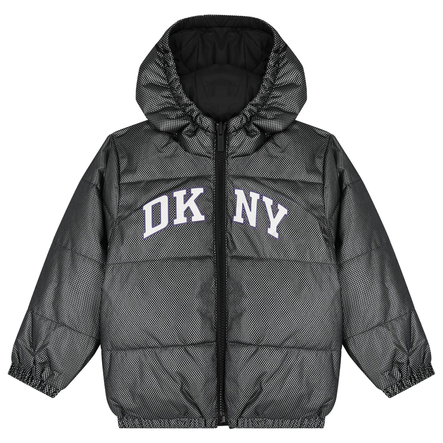 Black Logo Reversible Puffer Jacket, 1, hi-res image number null