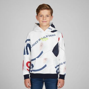 Boys Multi-Coloured Logo Hooded Top