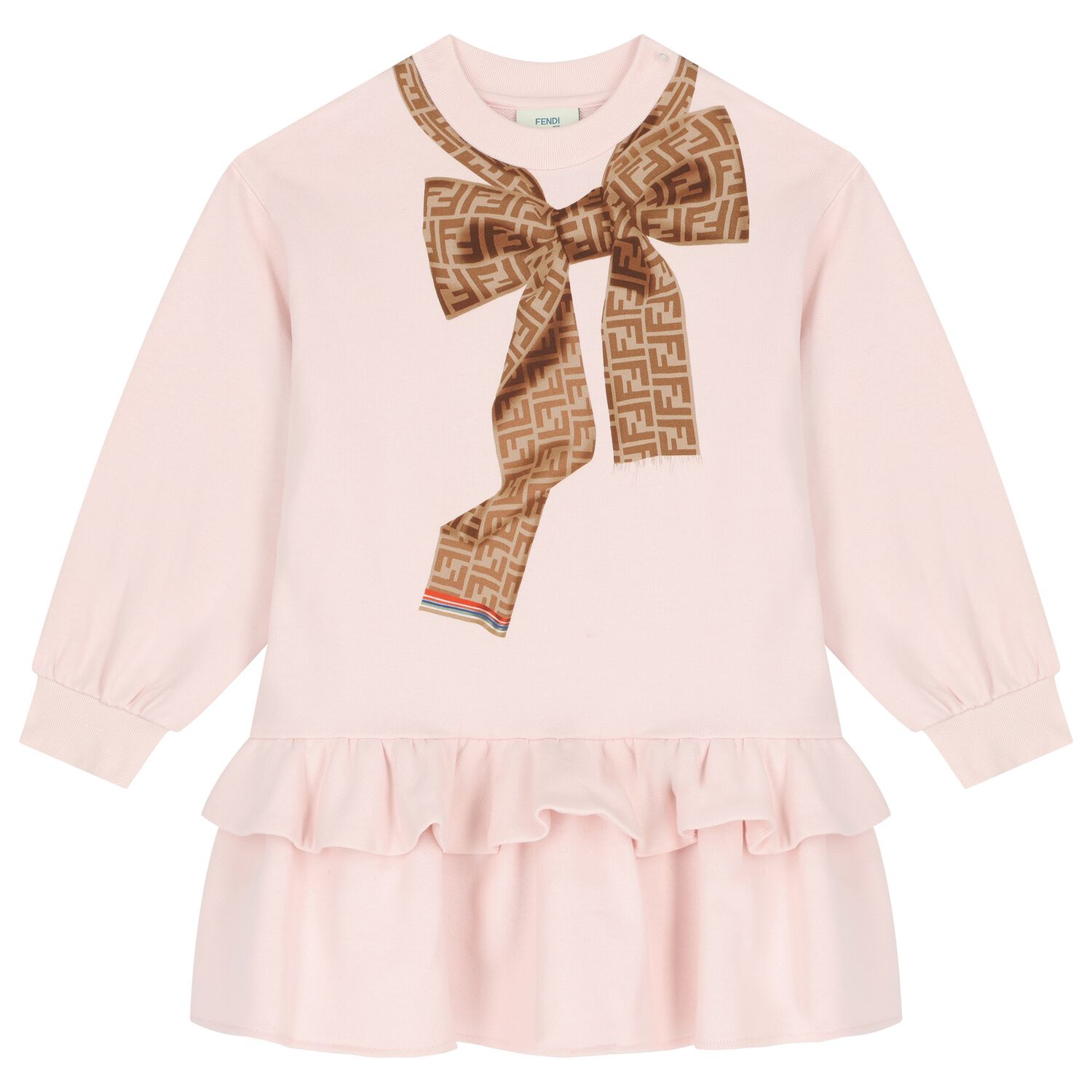 Girls Pink Logo Sweatshirt Dress, 1, hi-res image number null