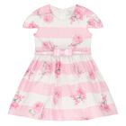 Younger Girls White & Pink Rose Dress, 1, hi-res