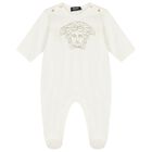 Baby Girls Ivory & Gold Medusa Babygrow, 1, hi-res