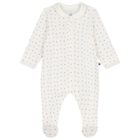 Baby Girls Ivory Heart Babygrow, 1, hi-res