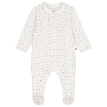 Baby Girls Ivory Heart Babygrow