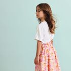 Girls Pink & Orange Logo Skirt, 2, hi-res