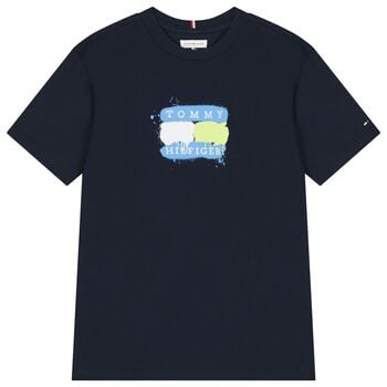 Boys Navy Blue Logo T-Shirt